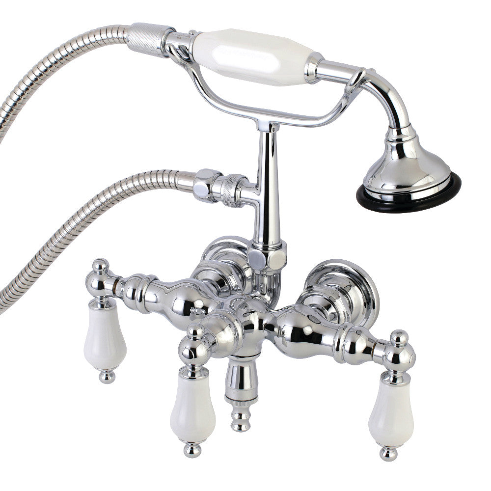 Aqua Vintage 3-3/8 Inch Wall Mount Tub Faucet with Hand Shower