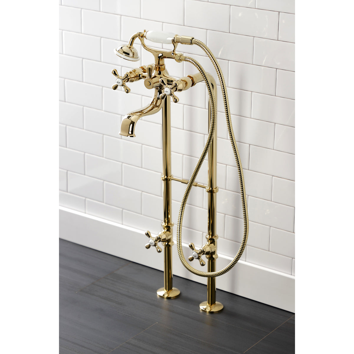 Kingston Freestanding Clawfoot Tub Faucet Package with Supply Line