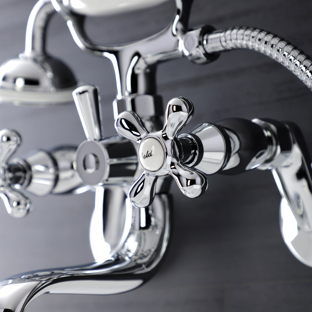 Kingston Wall Mount Tub Faucet with Hand Shower