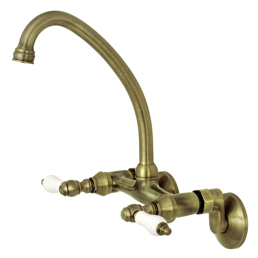 Kingston Brass KS514PB Kingston Two Handle Wall Mount Kitchen Faucet