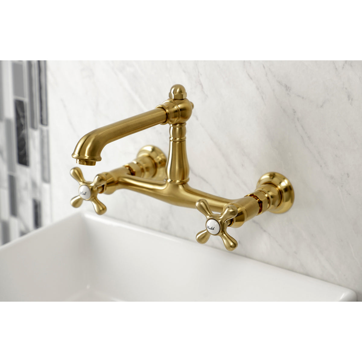 Kingston Brass KS7247AX 8-Inch Center Wall Mount Bathroom Faucet