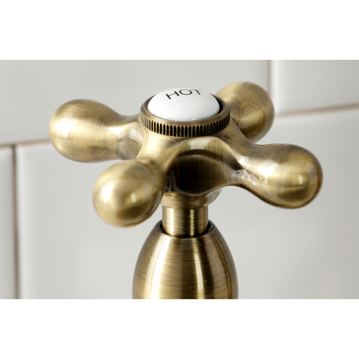 Kingston Brass KS1270AXBS Heritage Bridge Kitchen Faucet with Brass Sprayer