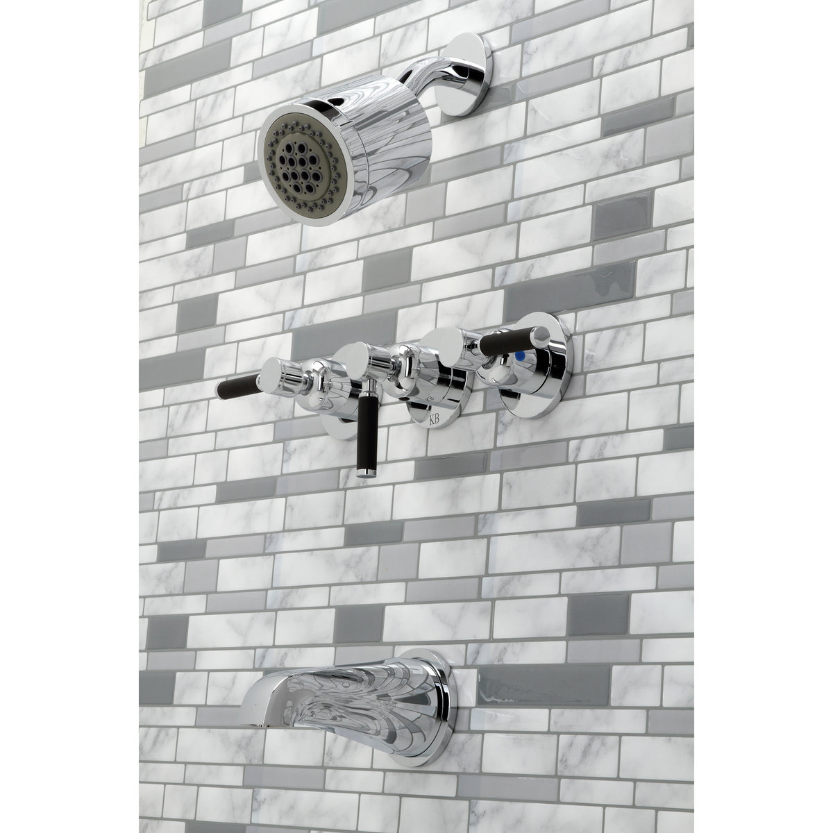 Kaiser Three-Handle Tub and Shower Faucet