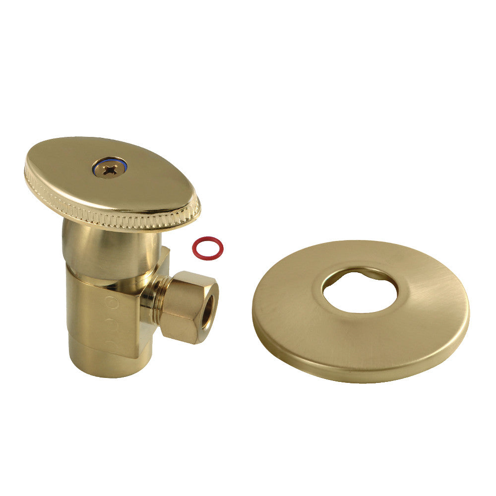 Kingston Brass 1/2&quot;IPS x 3/8&quot;O.D. Anti-Seize Deluxe Quarter-Turn Ceramic Hardisc Cartridge Angle Stop with Flange