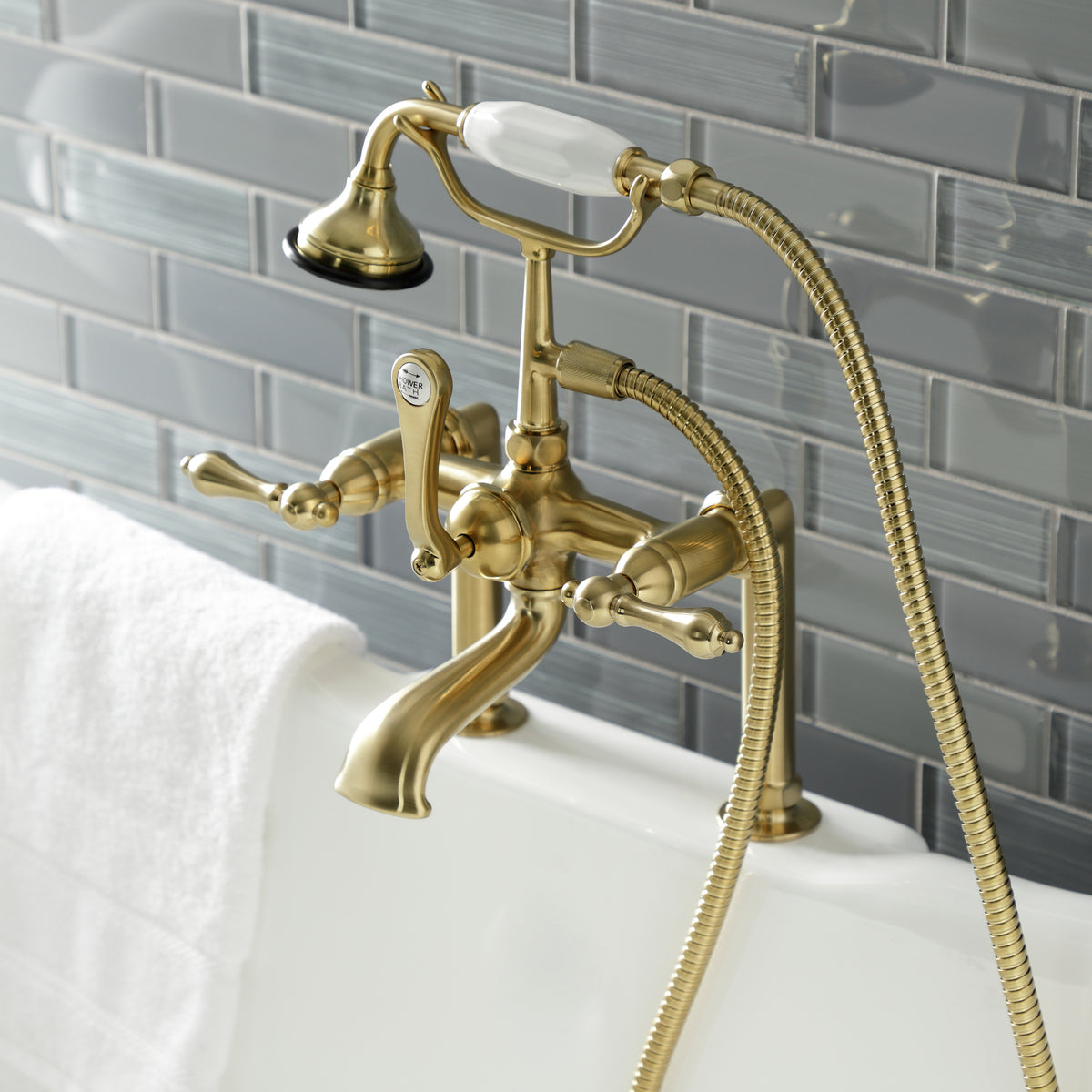 Aqua Vintage Deck Mount Clawfoot Tub Faucet