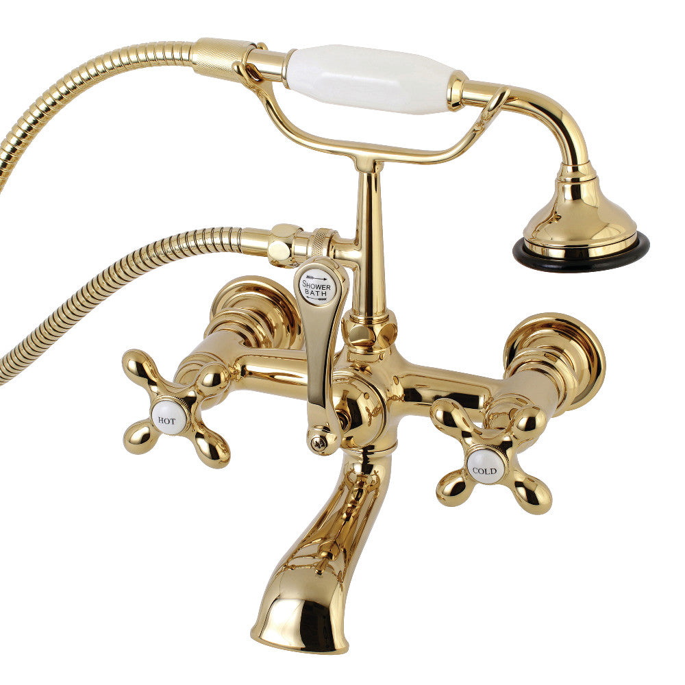 Aqua Vintage 7-Inch Wall Mount Tub Faucet with Hand Shower