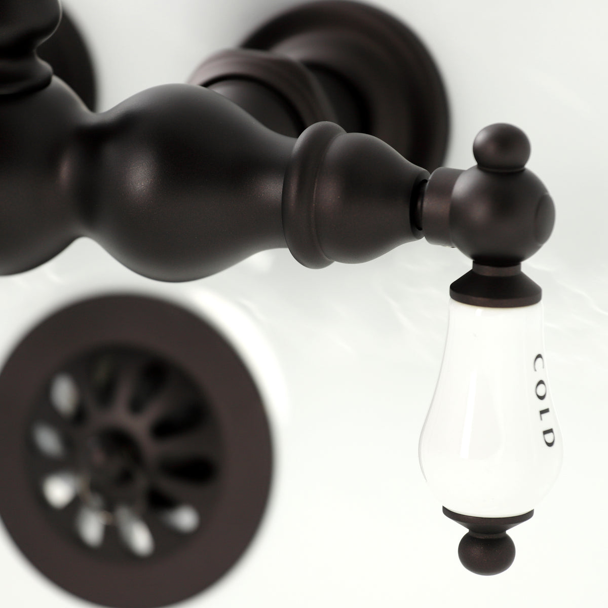 Vintage 3-3/8&quot; Tub Wall Mount Clawfoot Tub Faucet