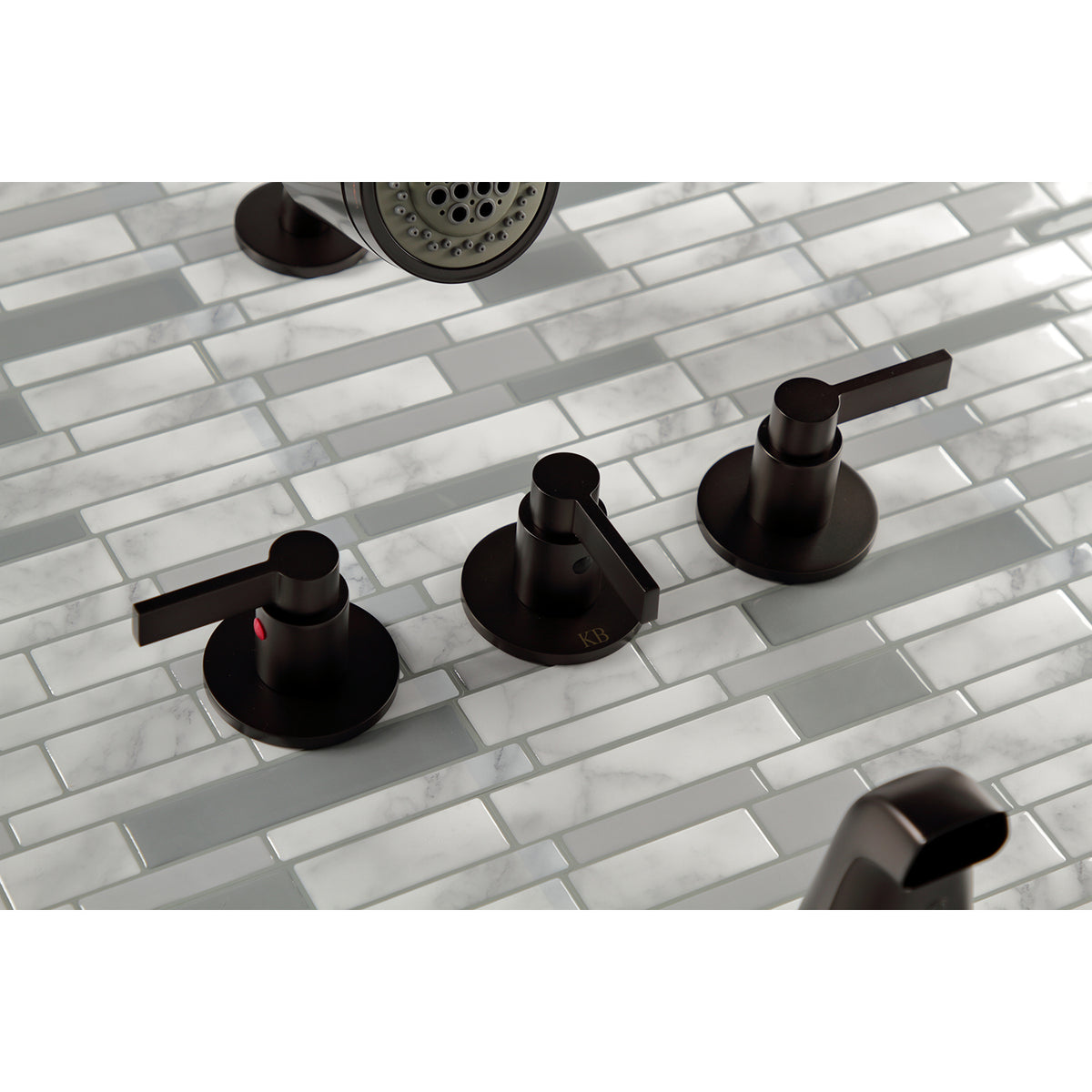 NuvoFusion Three-Handle Tub and Shower Faucet