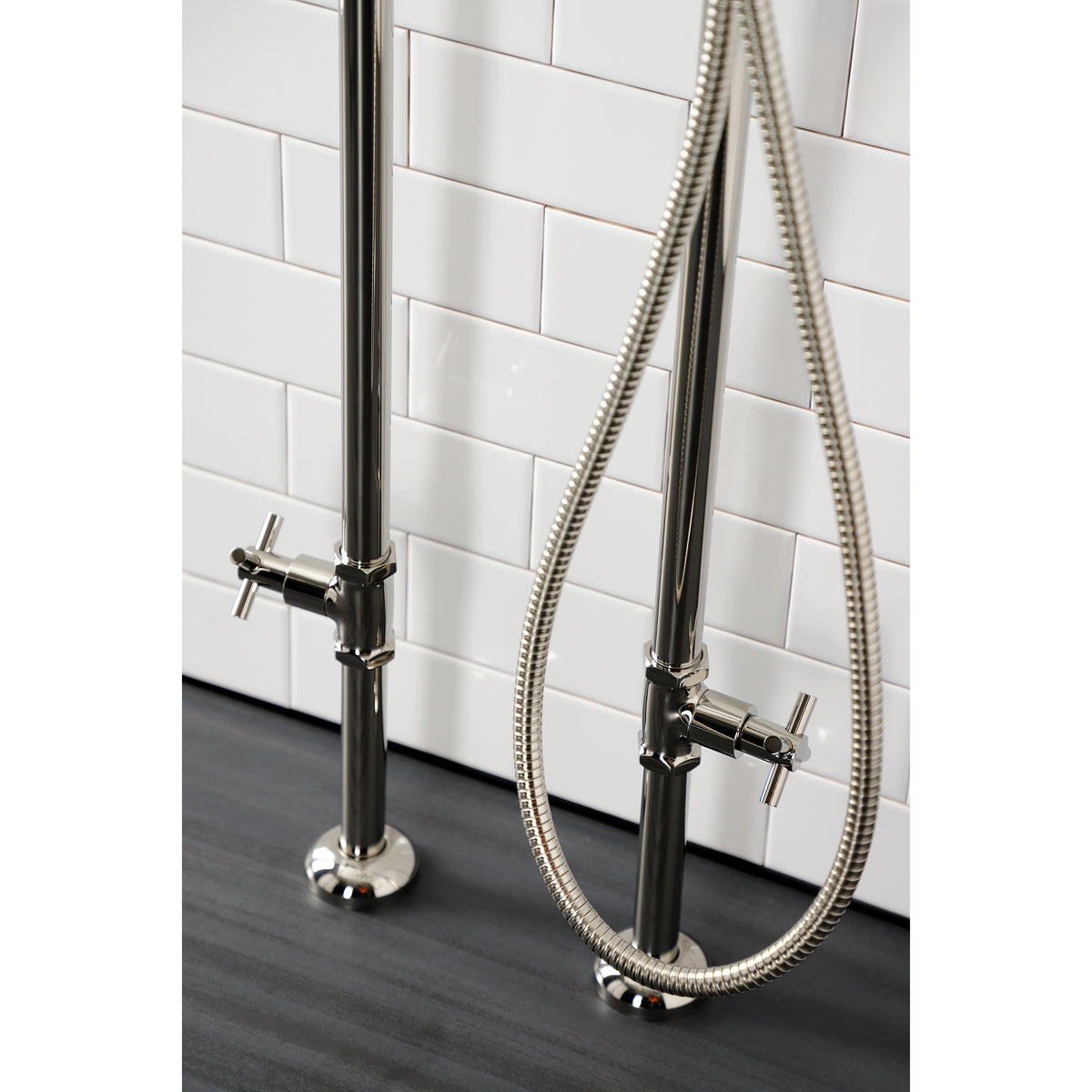 Aqua Vintage Concord Freestanding Tub Faucet with Supply Line, Stop Valve