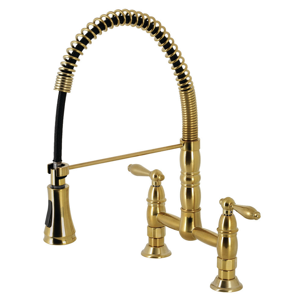 Gourmetier GS1276AL Heritage Two-Handle Deck-Mount Pull-Down Sprayer Kitchen Faucet