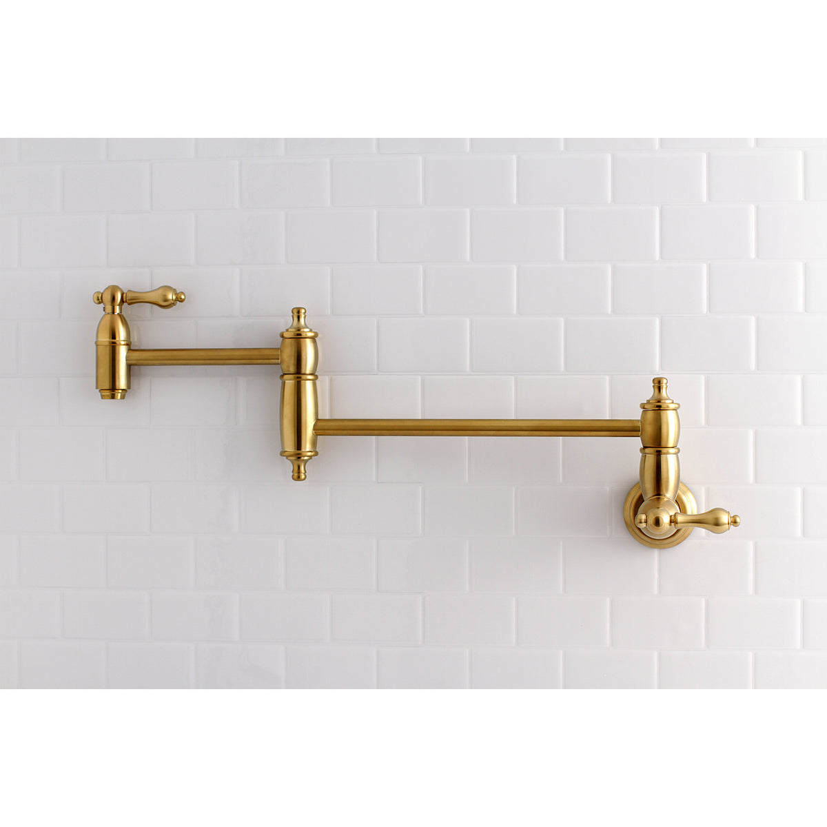 Kingston Brass KS3101AL Restoration Wall Mount Pot Filler Kitchen Faucet