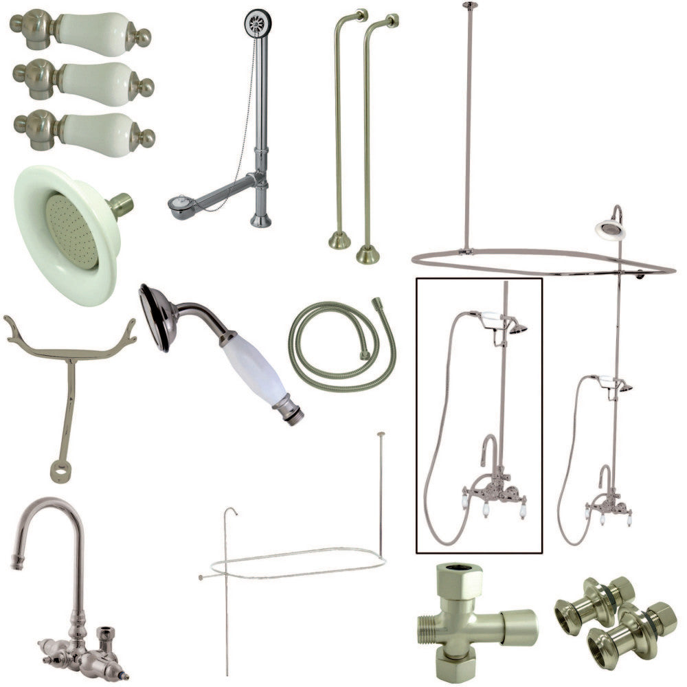 Vintage High-Arc Gooseneck Clawfoot Tub Faucet Package