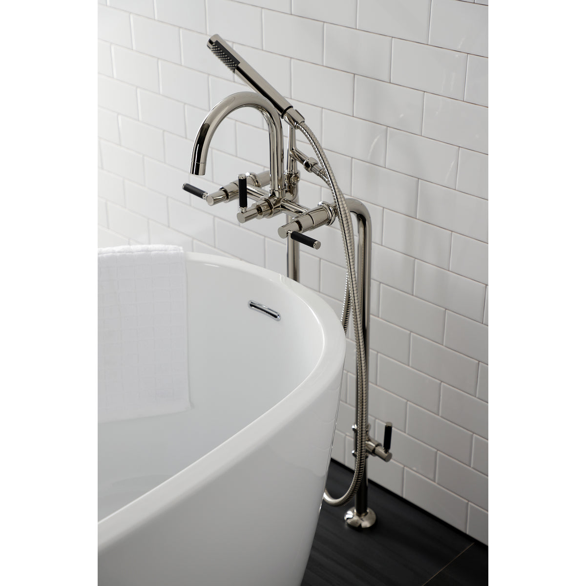 Aqua Vintage Concord Freestanding Tub Faucet with Supply Line, Stop Valve