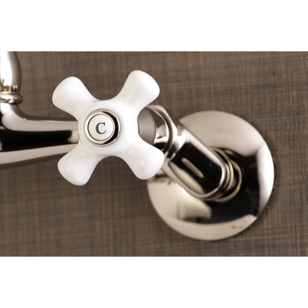 Kingston Brass KS3222PX Vintage 6&quot; Adjustable Center Wall Mount Kitchen Faucet