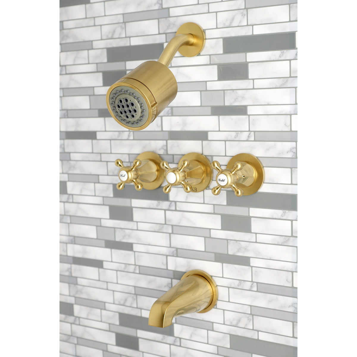 Metropolitan Three-Handle Tub and Shower Faucet