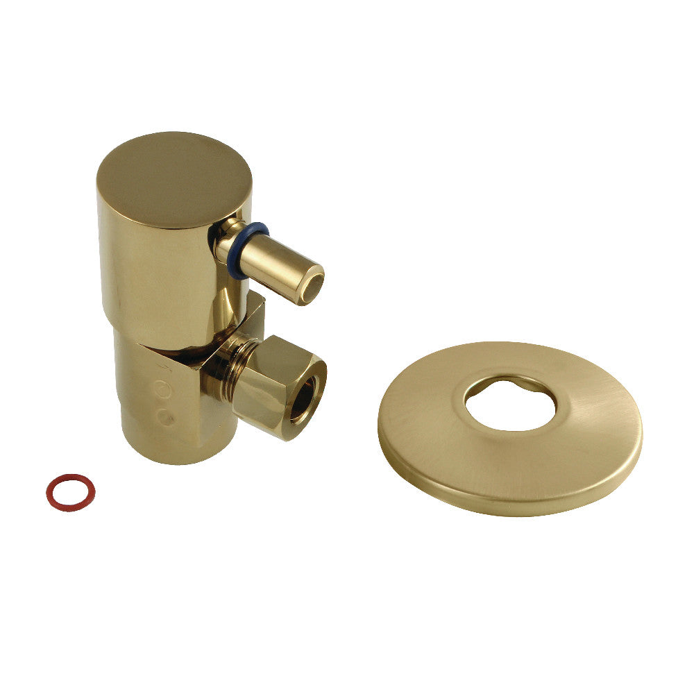 Kingston Brass 1/2&quot;IPS x 3/8&quot;O.D. Anti-Seize Deluxe Quarter-Turn Ceramic Hardisc Cartridge Angle Stop with Flange