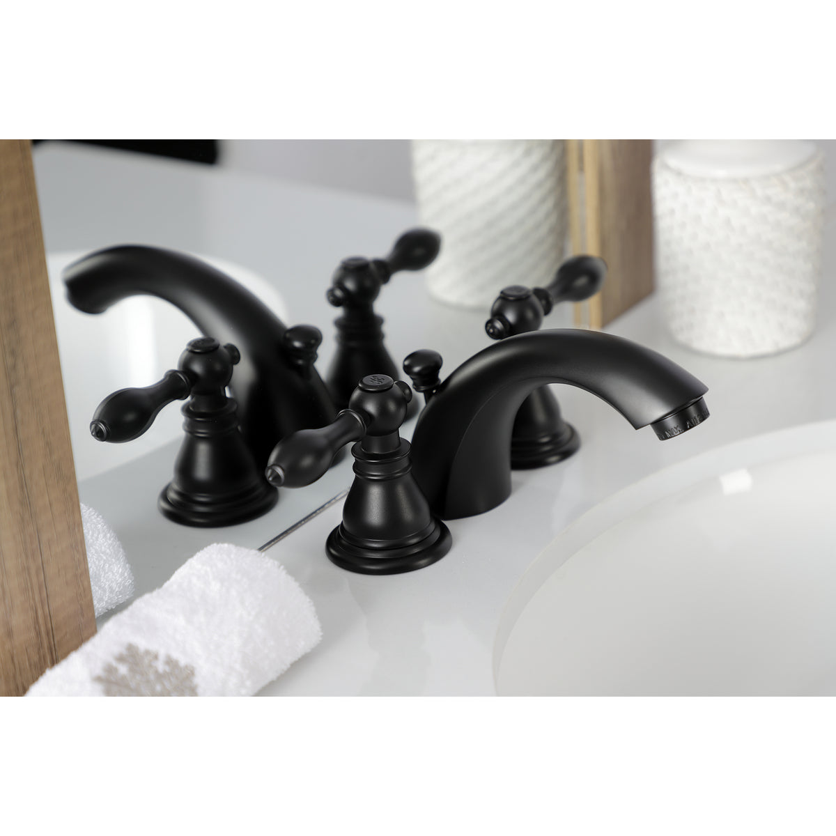 Kingston Brass KB958ACL American Classic Mini-Widespread Bathroom Faucet with Plastic Pop-Up