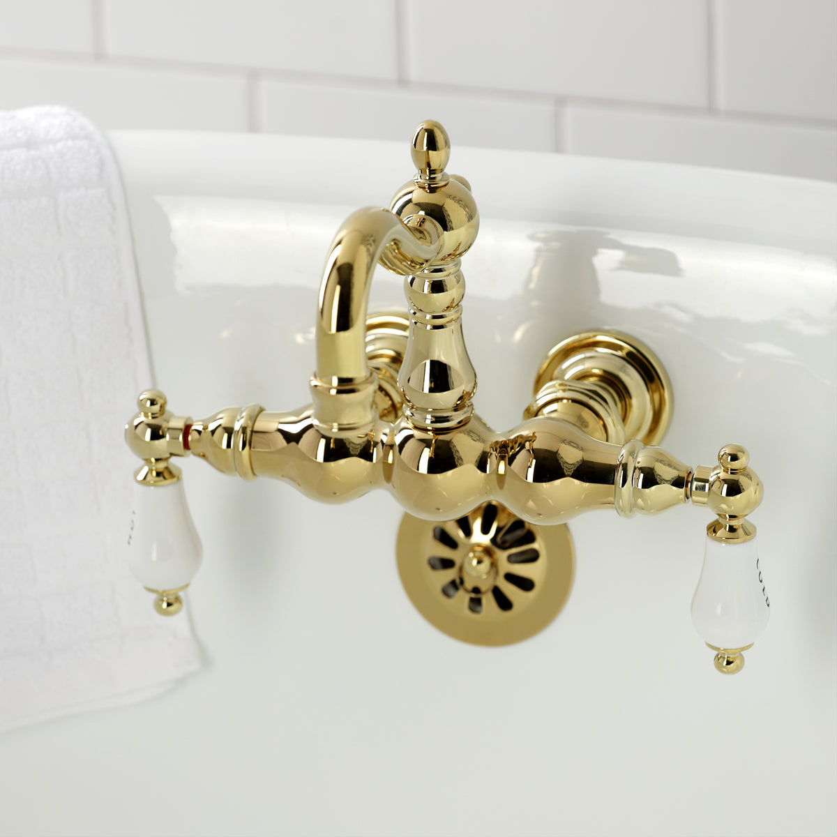 Heritage 3-3/8&quot; Tub Wall Mount Clawfoot Tub Faucet