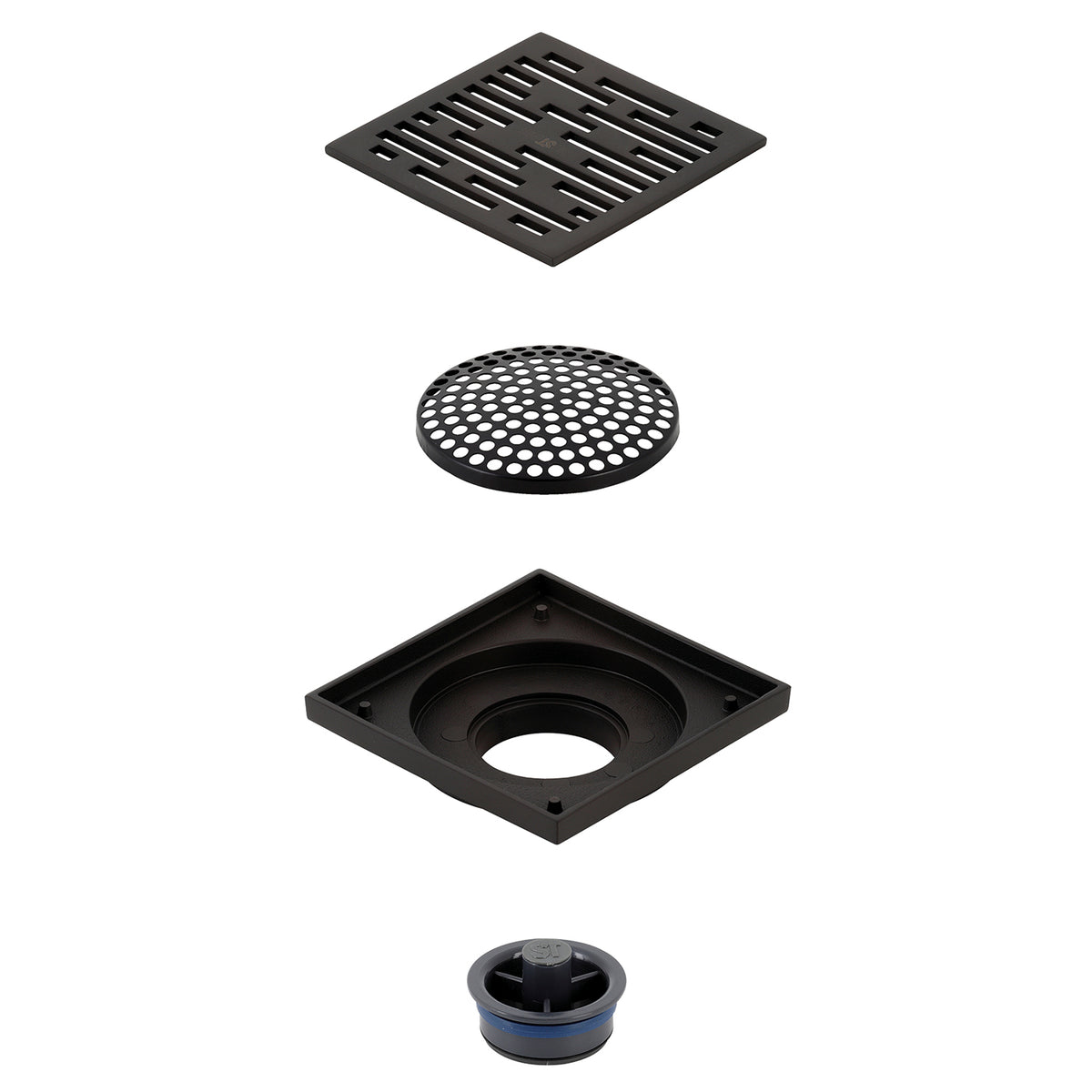 Kingston Brass Watercourse Transit 4&quot; Square Grid Shower Drain