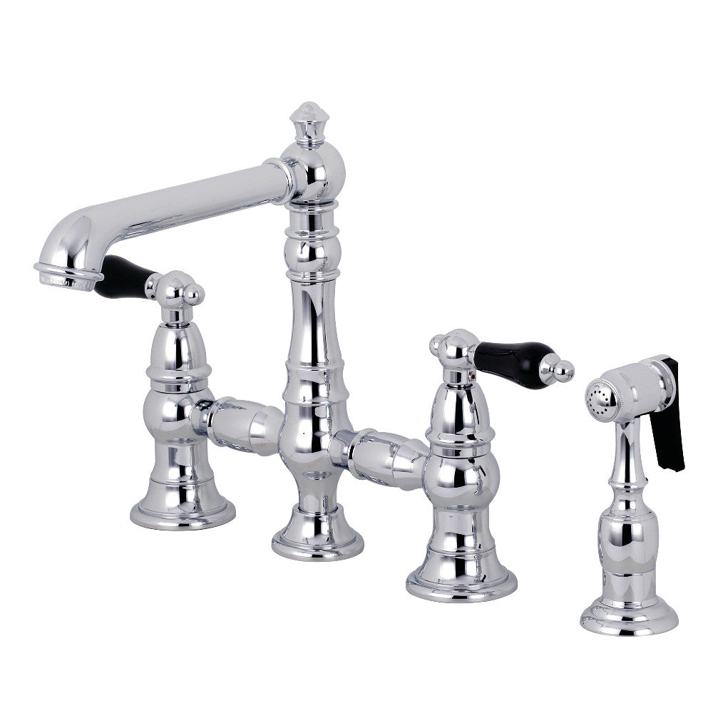 Kingston Brass KS7272PKLBS Duchess Bridge Kitchen Faucet with Brass Sprayer
