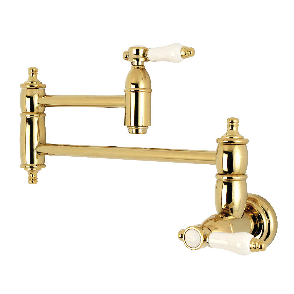 Kingston Brass KS3106BPL Bel-Air Wall Mount Pot Filler Kitchen Faucet