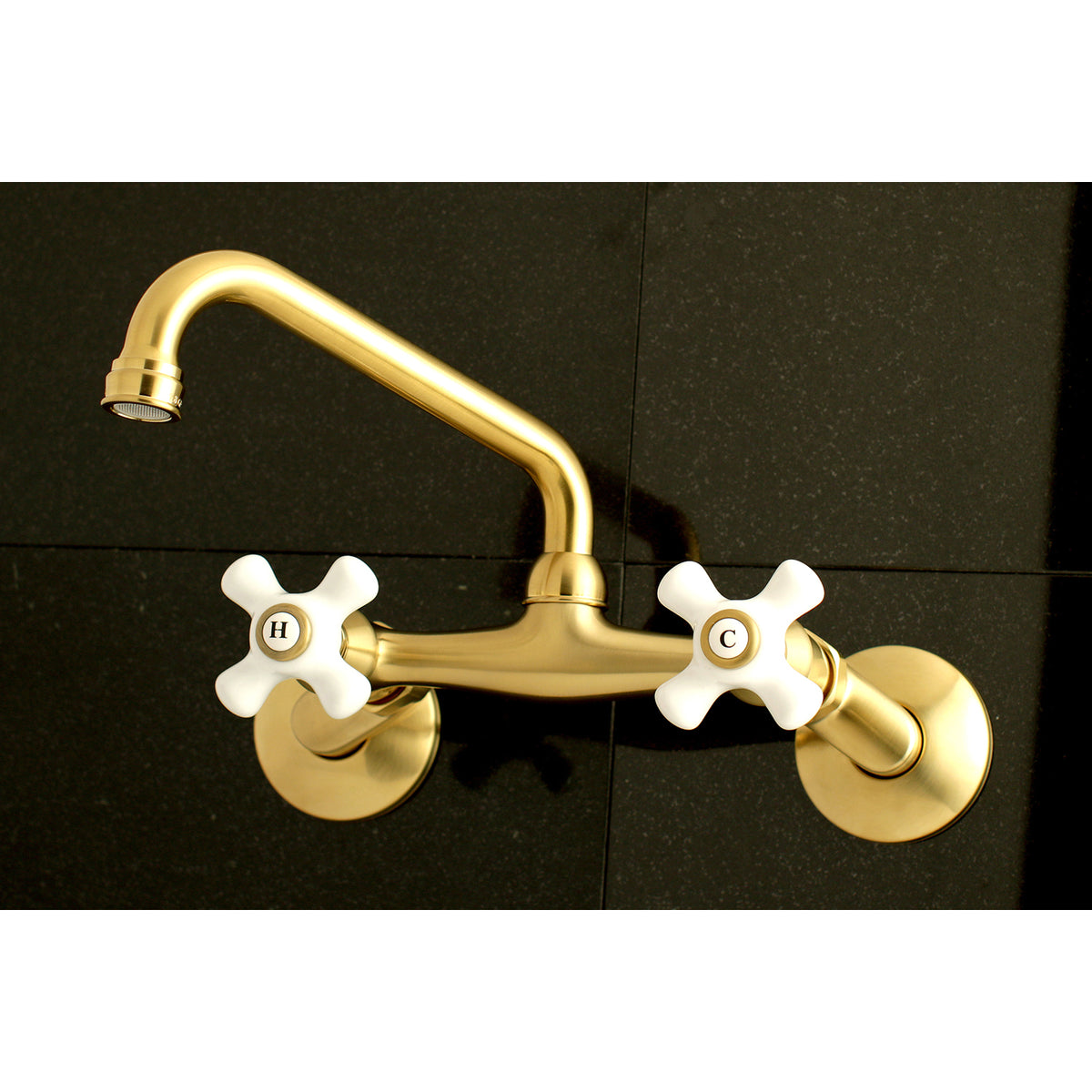 Kingston Brass KS613SB Kingston Two Handle Wall Mount Kitchen Faucet