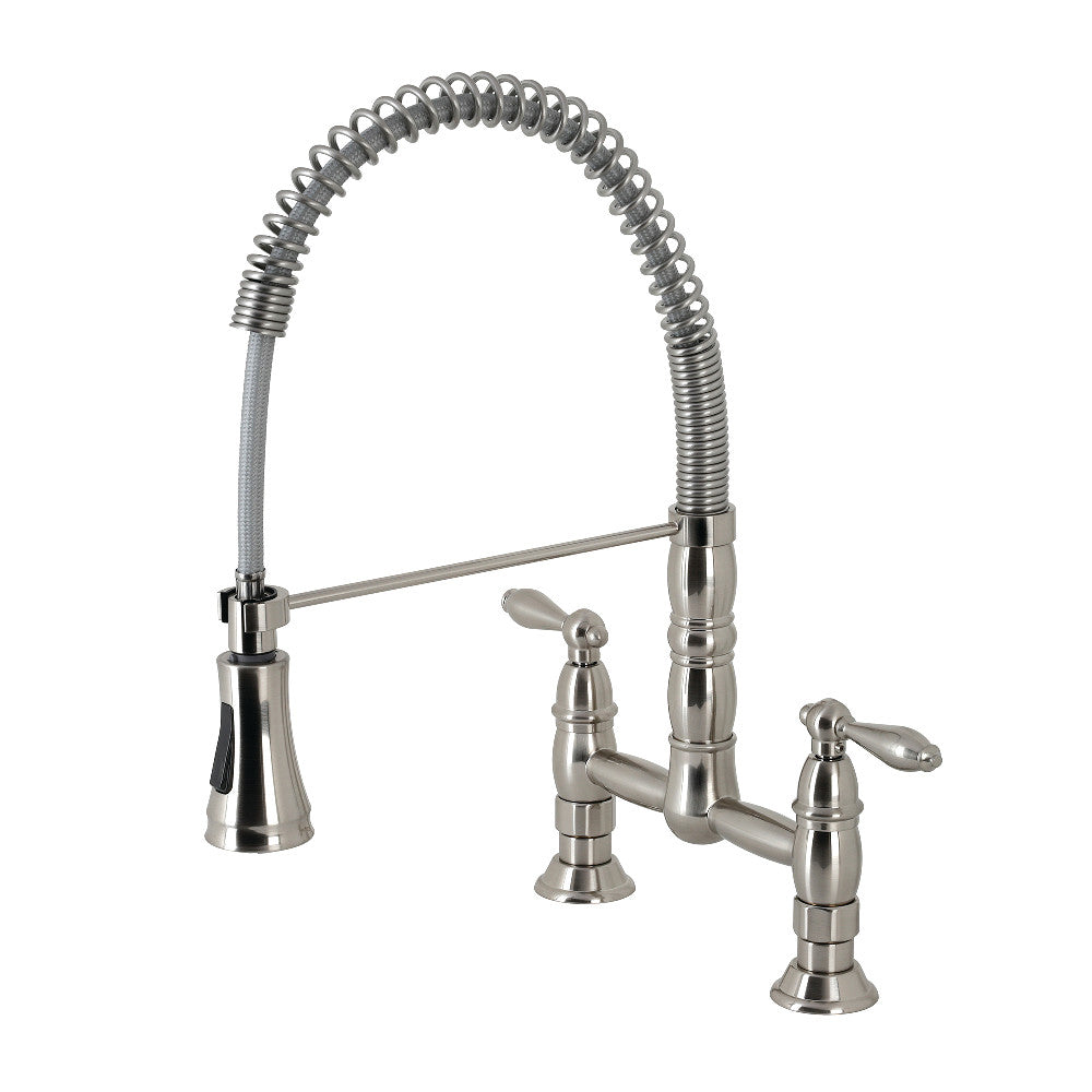 Gourmetier GS1276AL Heritage Two-Handle Deck-Mount Pull-Down Sprayer Kitchen Faucet