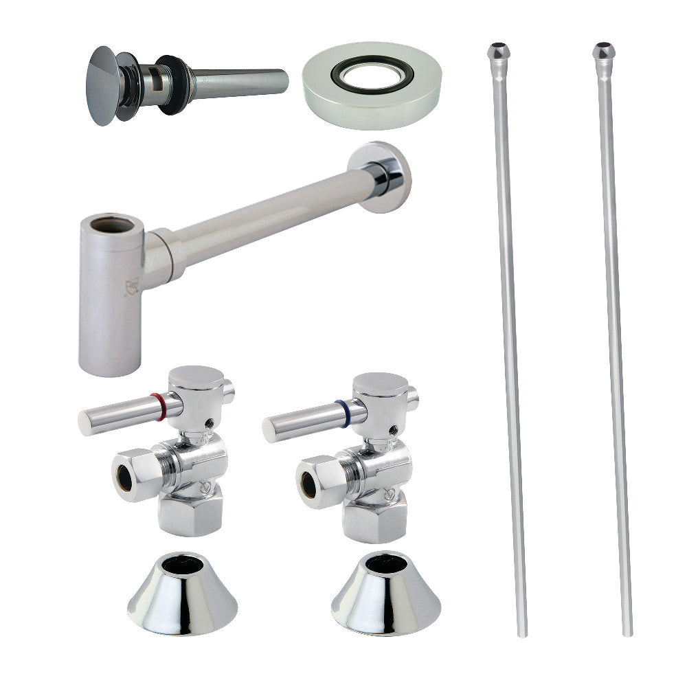 Kingston Brass Modern Plumbing Sink Trim Kit with Bottle Trap and Overflow Drain