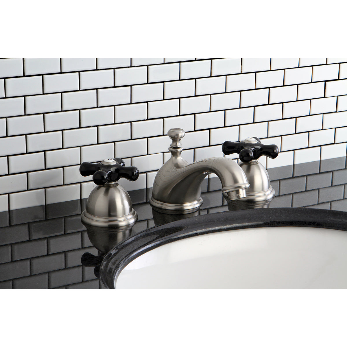 Kingston Brass KS3961PKX Duchess Widespread Bathroom Faucet with Brass Pop-Up