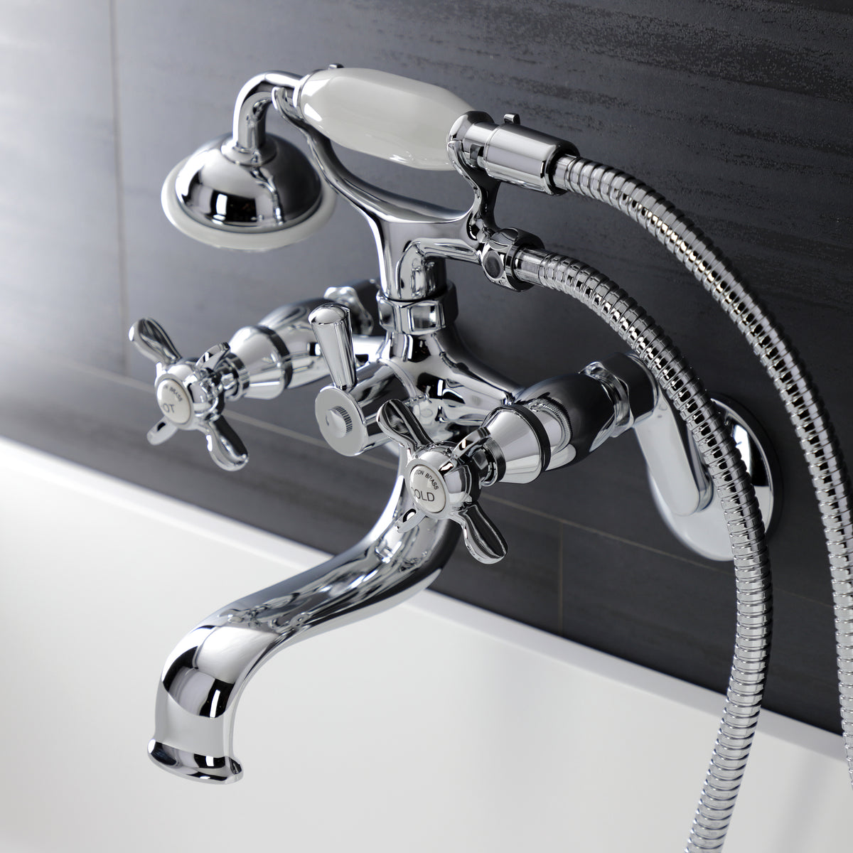 Essex Wall Mount Clawfoot Tub Faucet with Hand Shower