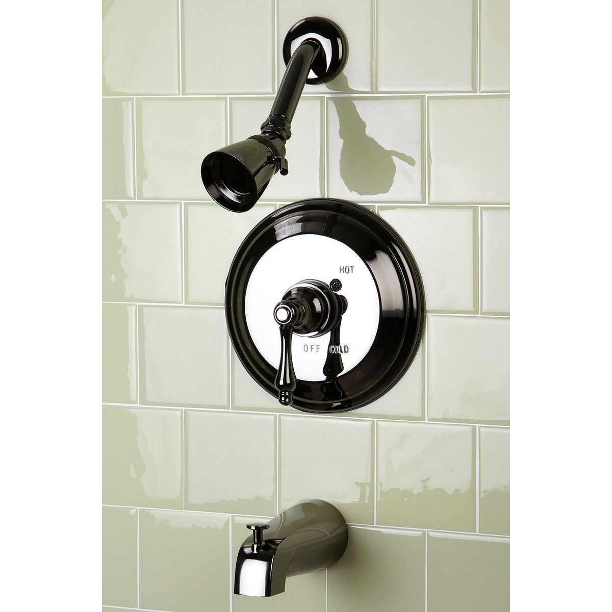 Water Onyx Pressure Balanced Tub &amp; Shower Faucet with Metal Lever Handle