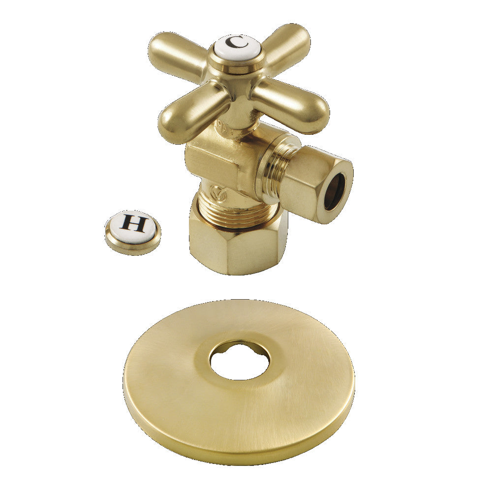Kingston Brass 5/8-Inch X 3/8-Inch OD Comp Quarter-Turn Angle Stop Valve with Flange