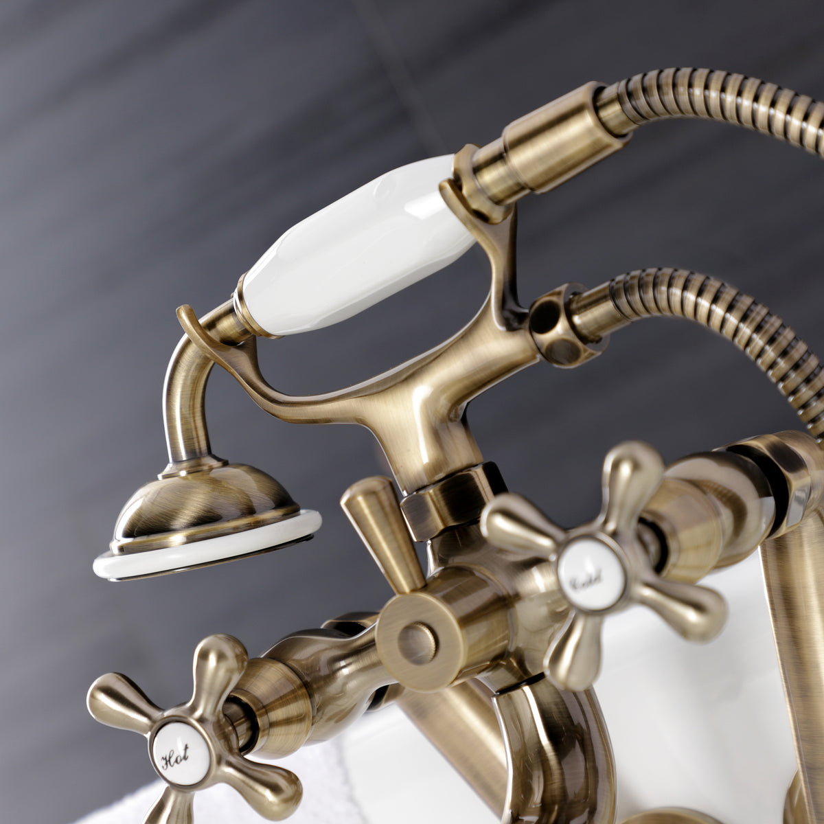 Kingston Wall Mount Clawfoot Tub Faucet with Hand Shower