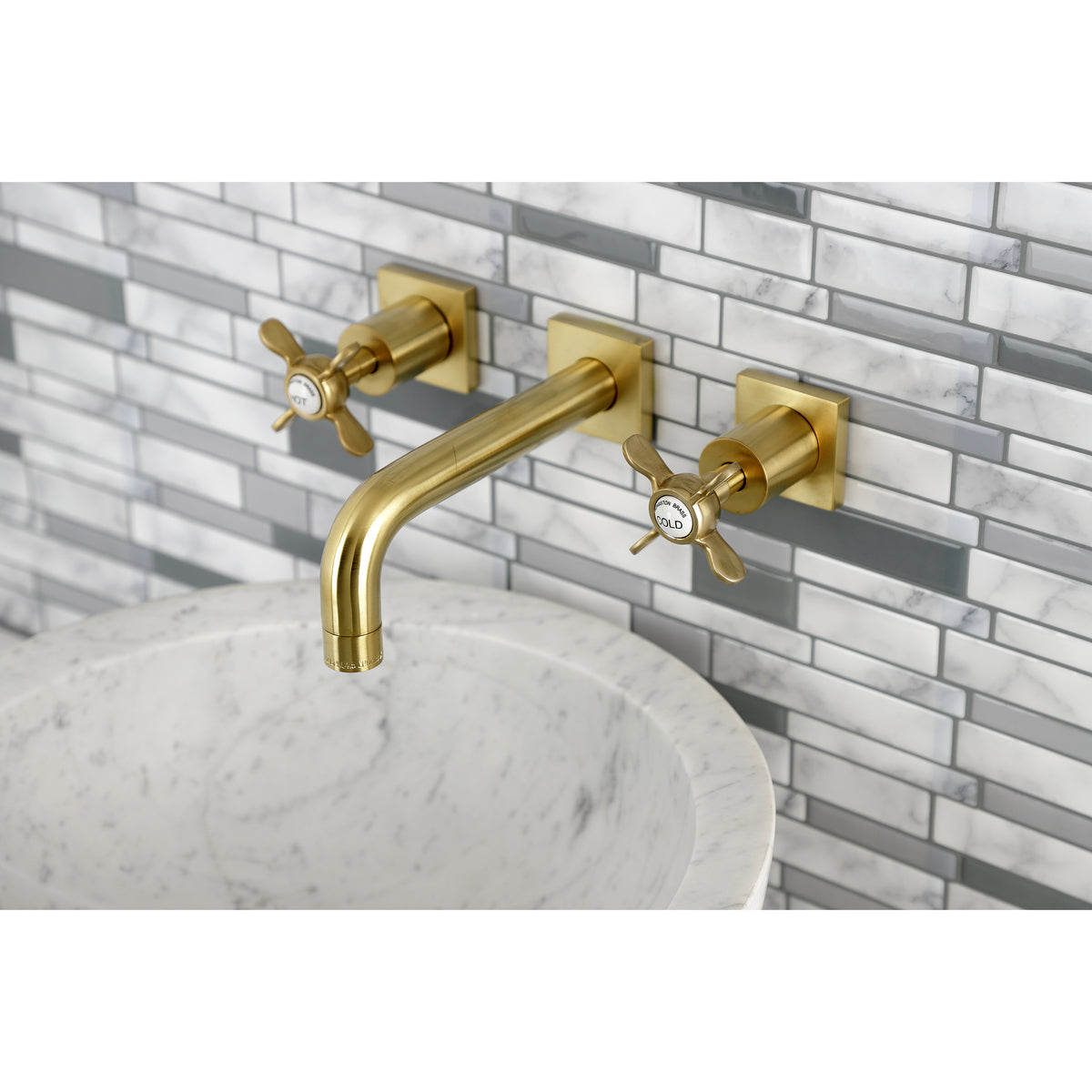 Kingston Brass KS6125BEX Essex Two-Handle Wall Mount Bathroom Faucet