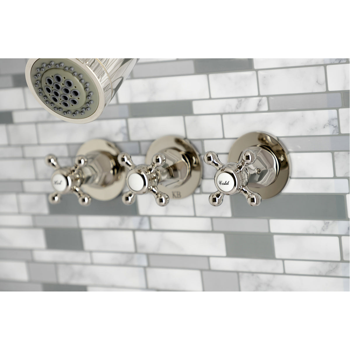 Metropolitan Three-Handle Tub and Shower Faucet