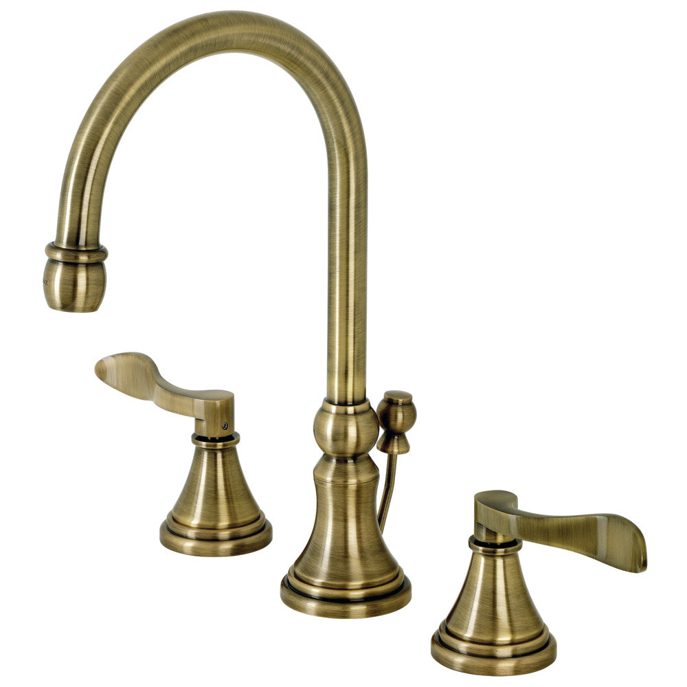 Kingston Brass KS2988DFL NuFrench Widespread Bathroom Faucet with Brass Pop-Up