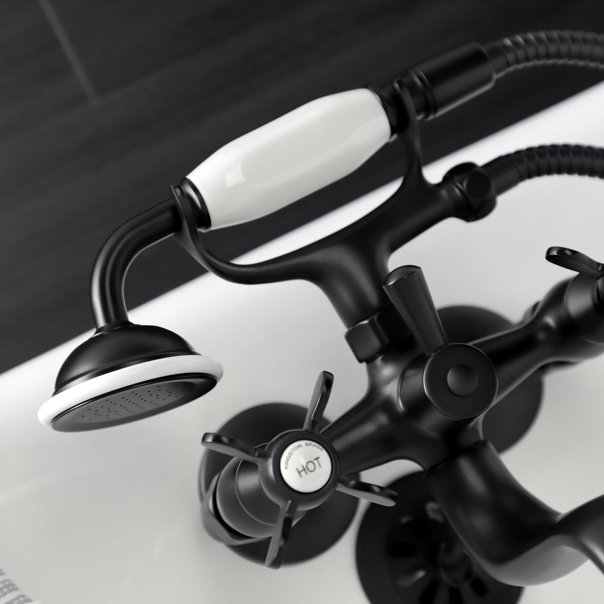 Essex Wall Mount Clawfoot Tub Faucet with Hand Shower