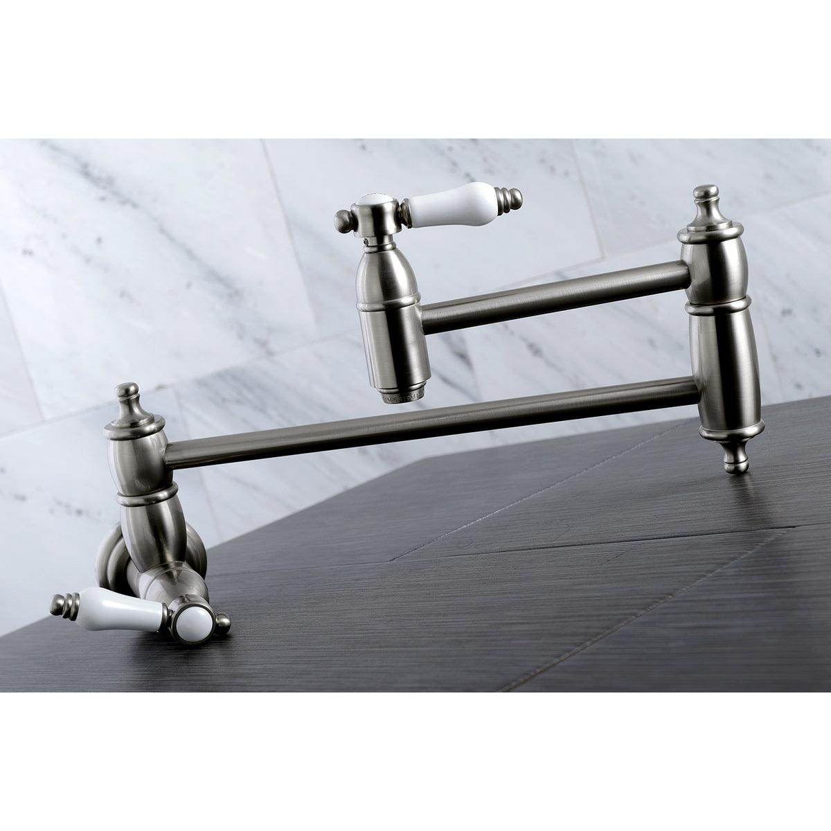 Kingston Brass KS3106BPL Bel-Air Wall Mount Pot Filler Kitchen Faucet