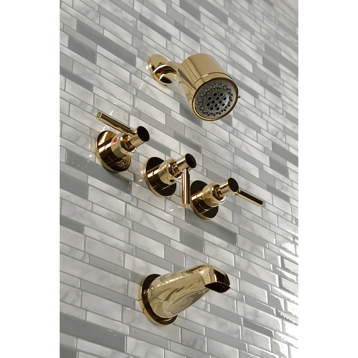 Concord Three-Handle Tub and Shower Faucet