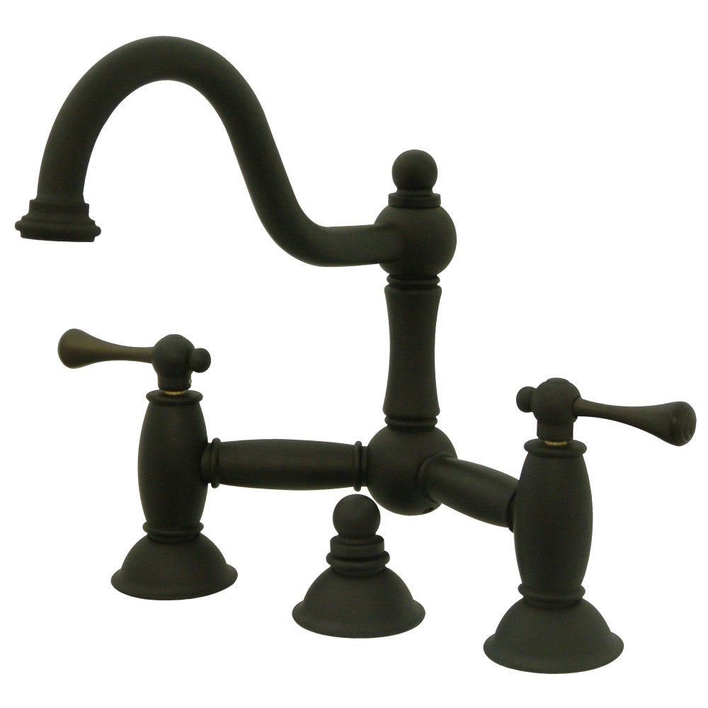 Kingston Brass KS3918BL Restoration Bathroom Bridge Faucet