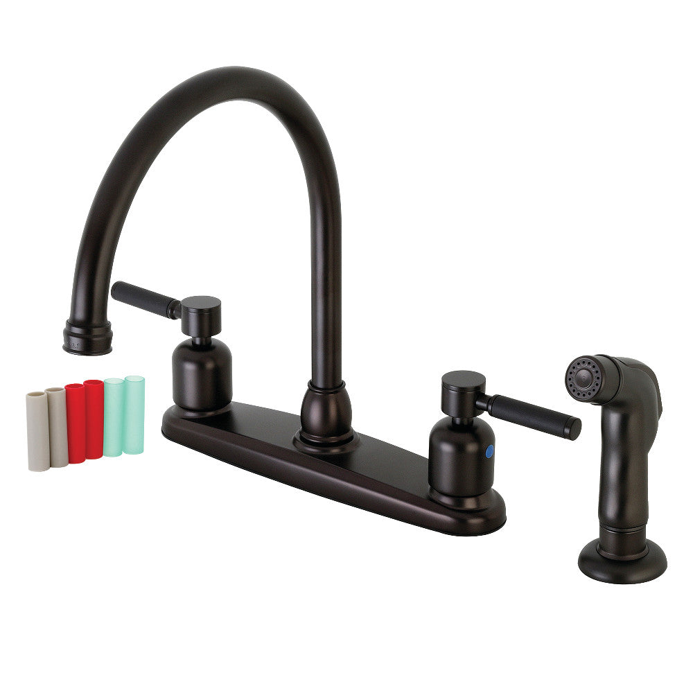 Kingston Brass FB798DKLSP Kaiser 8-Inch Centerset Kitchen Faucet with Sprayer