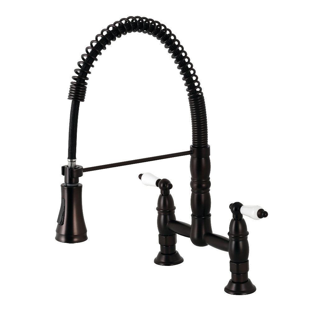 Gourmetier GS1273PL Heritage Two-Handle Deck-Mount Pull-Down Sprayer Kitchen Faucet