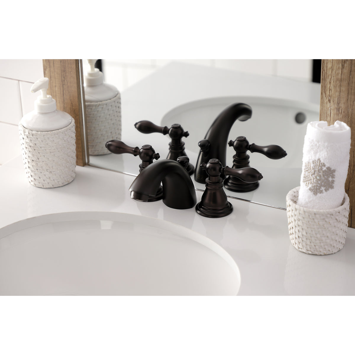 Kingston Brass KB958ACL American Classic Mini-Widespread Bathroom Faucet with Plastic Pop-Up