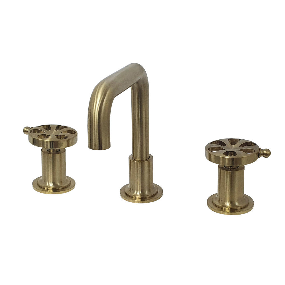 Kingston Brass KS142RXMB Belknap Widespread Bathroom Faucet with Push Pop-Up