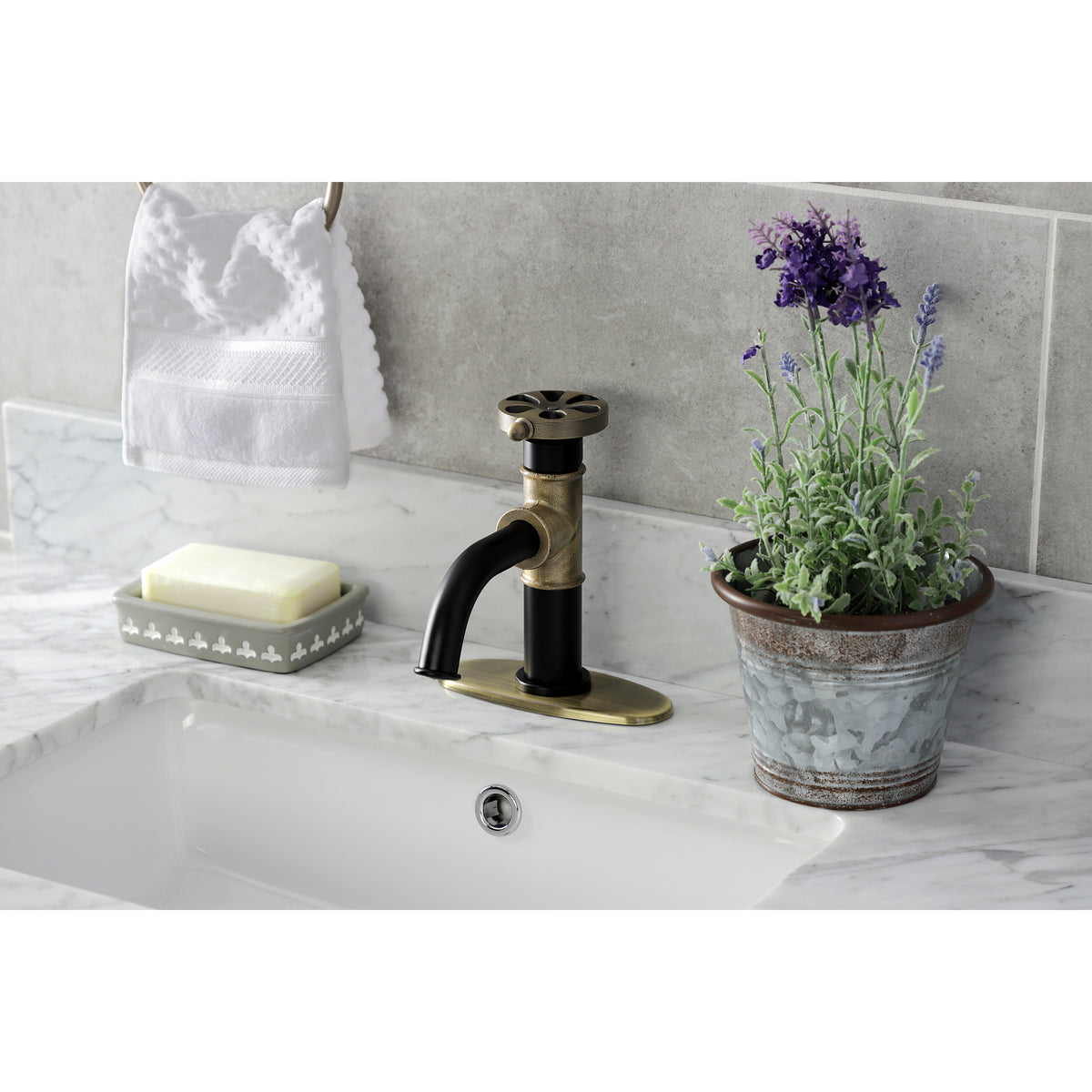 Kingston Brass KSD2824RX Belknap Single-Handle Bathroom Faucet with Push Pop-Up