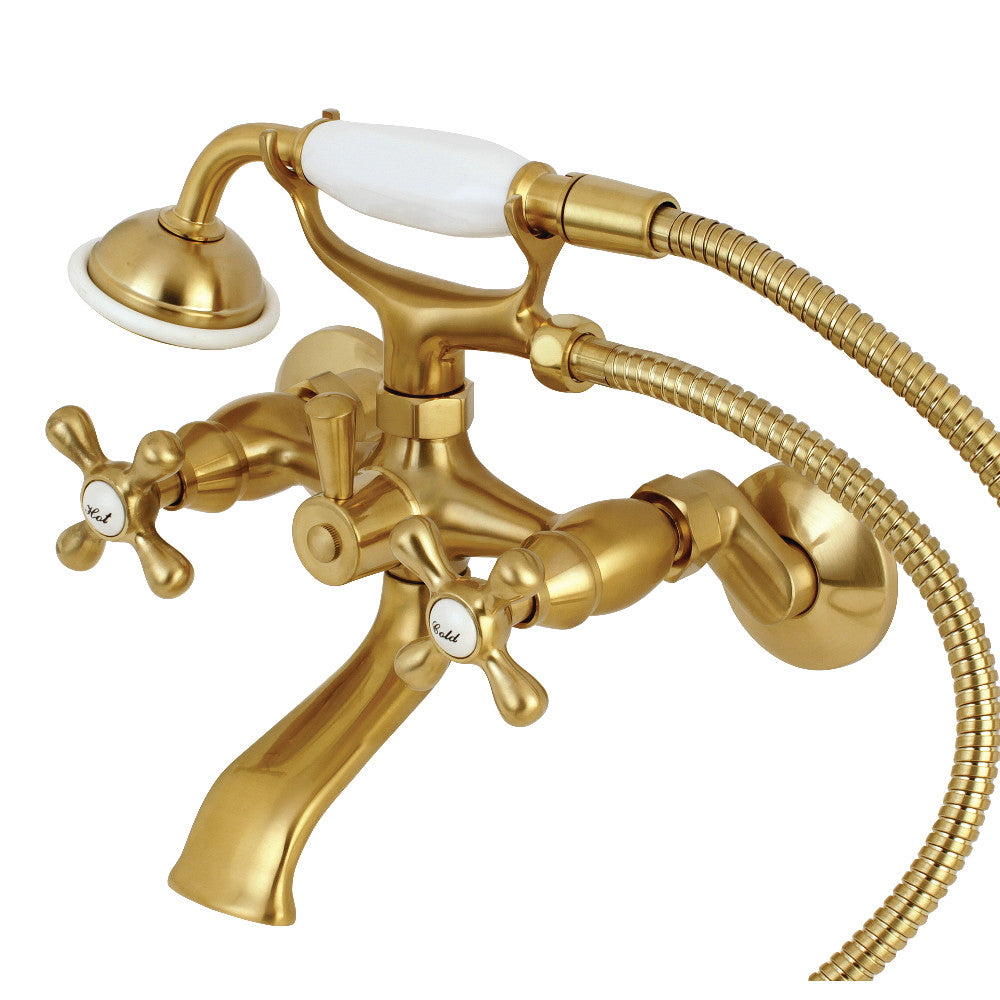 Kingston Tub Wall Mount Clawfoot Tub Faucet with Hand Shower