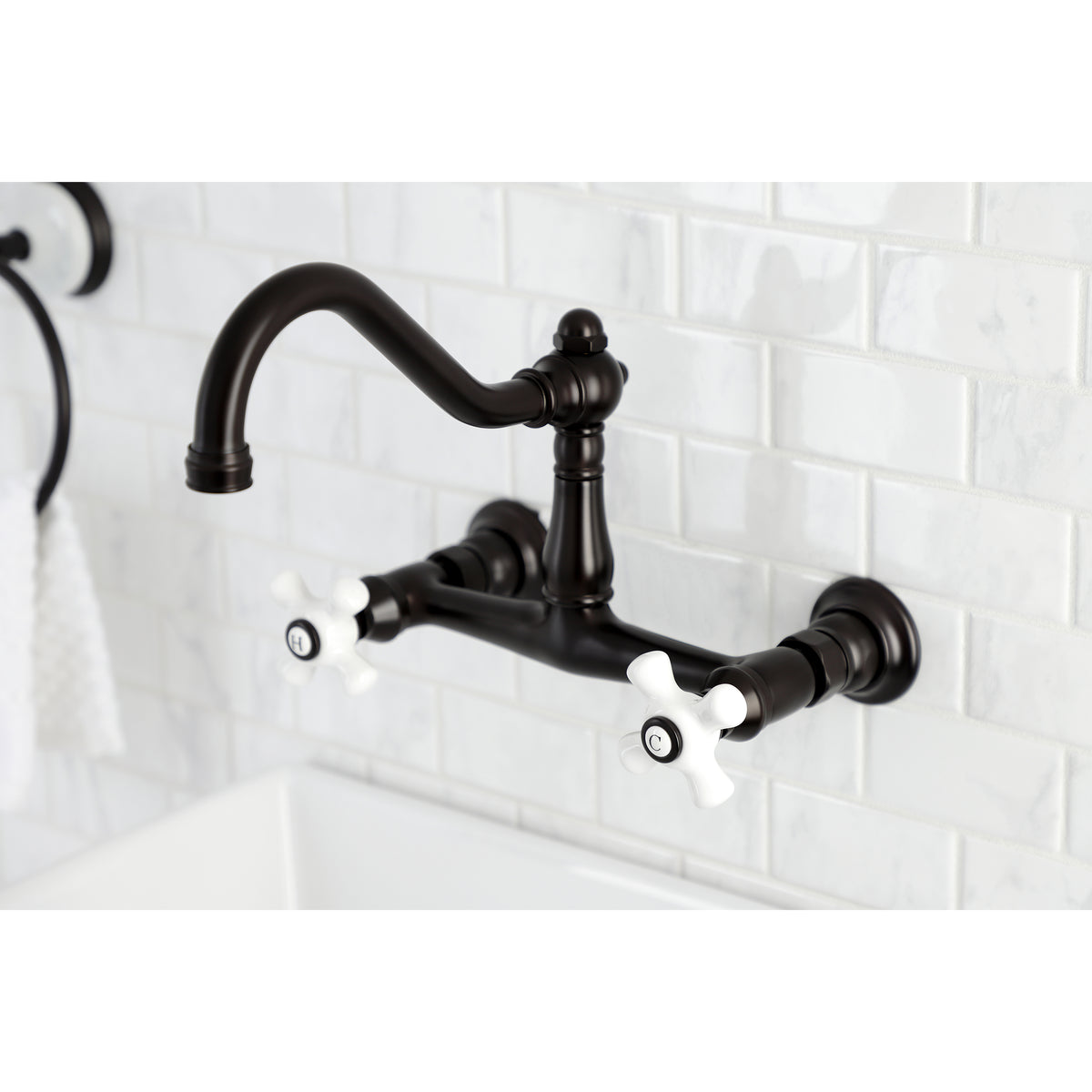 Kingston Brass KS3246PX Vintage Wall Mount Bathroom Faucet