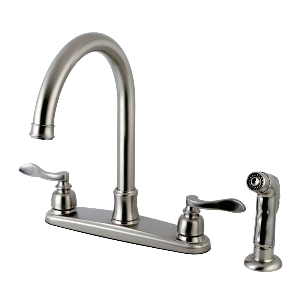Kingston Brass FB7791NFLSP NuWave French 8-Inch Centerset Kitchen Faucet with Sprayer