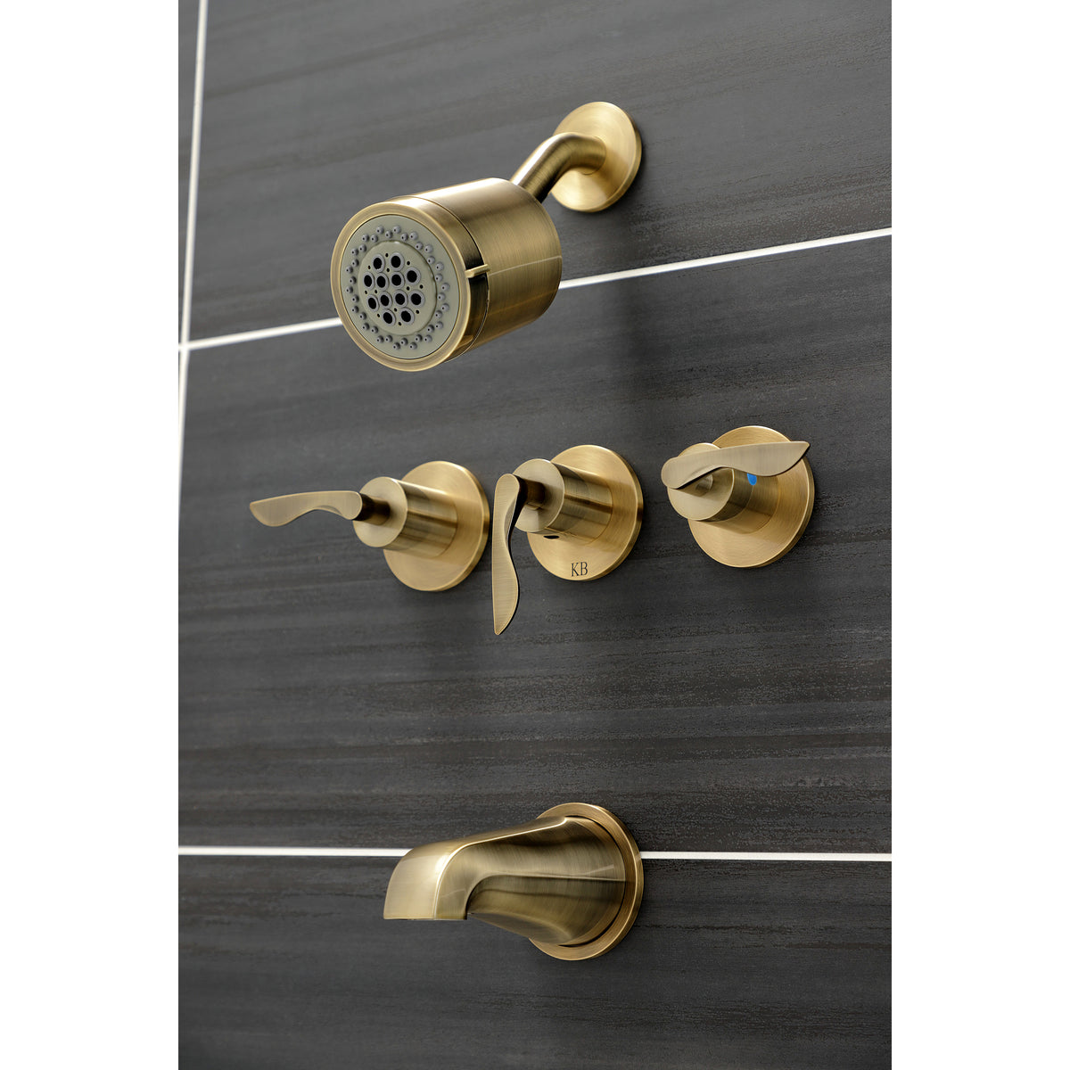 Serena Three-Handle Tub and Shower Faucet