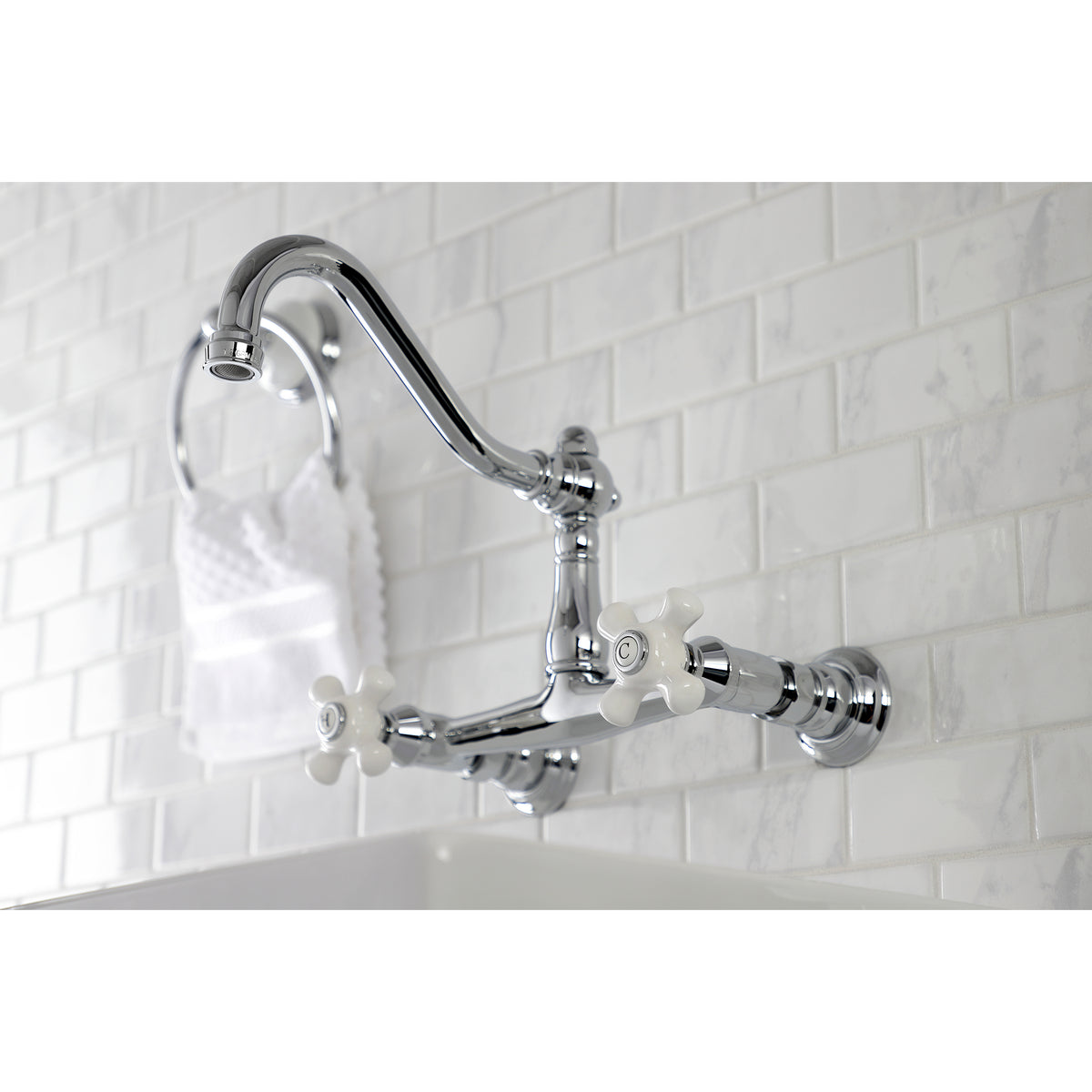 Kingston Brass KS3246PX Vintage Wall Mount Bathroom Faucet
